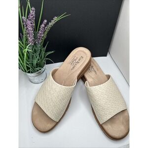 Kim Rogers Rabecky Womens Ultra Comfort  Wedge Sandals 8.5 M Beige Slide Wedge